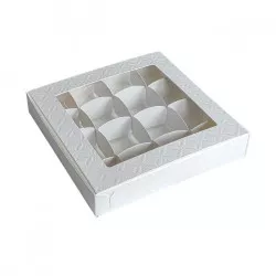 Doboz+rács 3 cm átmérővel átlátszó 16x16 cm, 10 db