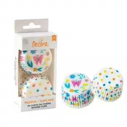 Muffinformák 36 db 50x32 mm pöttyökkel és pillangóval