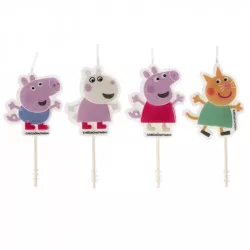 Díszgyertya Pepa malac szülinapi tortájára 4 darab