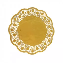 Dekoratív csipke kör alakú arany 30 cm 4 db