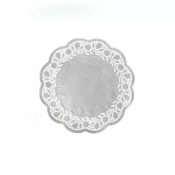 Dekoratív csipke kerek fehér 18 cm 100 db