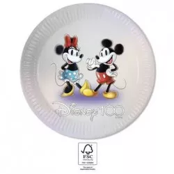 Mikulásos papírtányér 23 cm, 8 darabos Mickey és Minnie téma