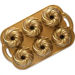 NW Mini kuglófok Vízörvény tálca 6 formával 3 csésze arany