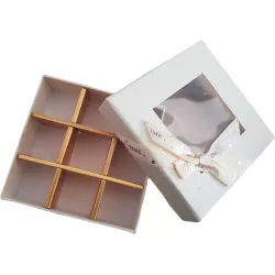 Lédélkicsomagolású bonbonos doboz 12x12x4 cm 5 db