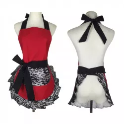 Konyhai kötény fekete piros