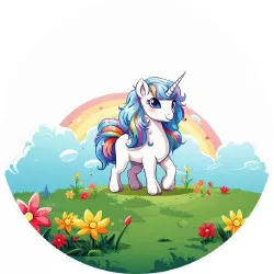 Egyszeri unikornis evőpapírja és szivárvány 19,5 cm