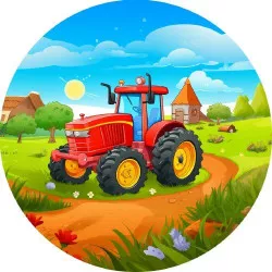 Élelmiszerpapír traktor a farmon 19,5 cm