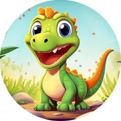 Látható papír dinoszaurusz zöld 19,5 cm - PICTURE