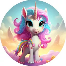 Ehető papír gyönyörű Unicorn 19,5 cm