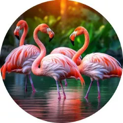 Étkezési papírpárna flamingók 19,5 cm