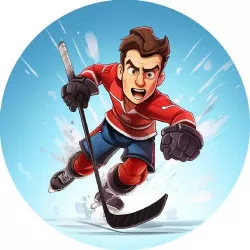 Ehető papír hokis a jégen, 19,5 cm