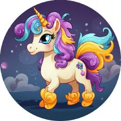 Ehető unikornis papír éjjel 19,5 cm