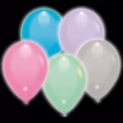 Látexes LED lufikákok pasztell színekben, 5 darab