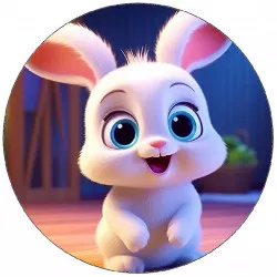 Ehető papír fehér nyuszi 19,5 cm