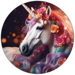 Ehető unikornis papír virágokkal 19,5 cm