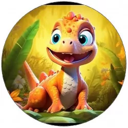 Élelmiszerpapír dinoszaurusz sárga 19,5 cm