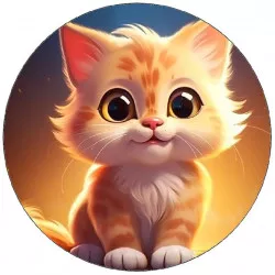 Egyszerű, édes kis macska ehető papírja 19,5 cm