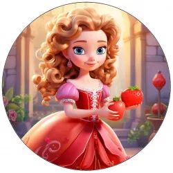 Felszívó papír hercegnő piros ruhában 19,5 cm