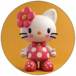 Egyszeri Hello Kitty papír virággal 19,5 cm