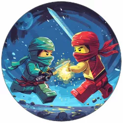 Ninjago ehető papír űrben kék háttérrel 19,5 cm