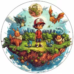 Étterem papír Pokémonek a városban 19,5 cm