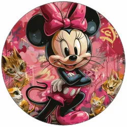 Ehető papír Minnie-nak és cicáknak 19,5 cm