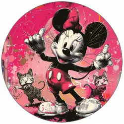 Minnie ehető papír és két macska 19,5 cm