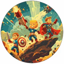 Ehető Avengers-hősök kártya 19,5 cm harc közben