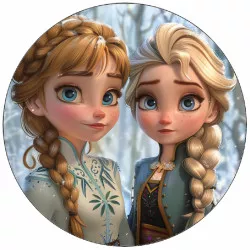 Élelmiszerpapír Anna és Elsa-02 19,5 cm