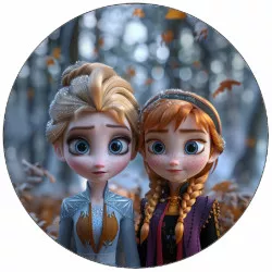 Fogyasztható papír Frozen Anna és Elsa 19,5 cm