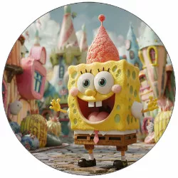 Szemetetni papír Sponge Bob sapkában 19,5 cm