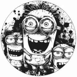 Fogyasztható papír Mimoni fekete-fehér portréja 19,5 cm