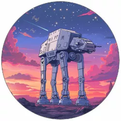 Ehető papír Star Wars AT-AT Walker sötét háttérrel 19,5 cm