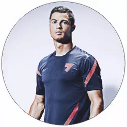 Cristiano Ronaldo ehető papír szürke háttérrel 19,5 cm