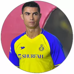Ehető papír Cristiano Ronaldo s sárga-kék mezével 19,5 cm