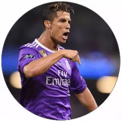 Ehető papír Cristiano Ronaldo lila mezben 19,5 cm