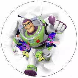 Ehető papír Toy Story Buzz Lightyear-hez fehér háttéren 19,5 cm