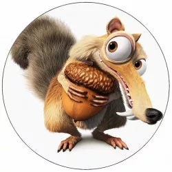 Fogyasztható papír Jégkorszak mókus dióval a kezében 19,5 cm