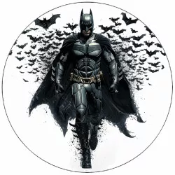 Ehető papír Batman fekete-fehér motív 19,5 cm