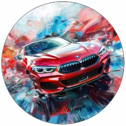 Fogyasztható papír BMW, piros, 19,5 cm