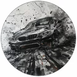 Kajálható papír BMW fekete-fehér fénykép 19,5 cm