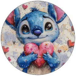 Ehető papír Stitch szívvel 19,5 cm