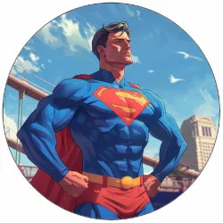 Ételpapír Superman kézzel kb. 19,5 cm-ben»