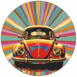 Ételpapír Pop art autó kép Beetle 19,5 cm