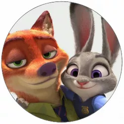 Judy és Nick ehető papírja selfie 19,5 cm