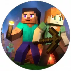 Elhető papír Minecraft Alex és Steve 19,5 cm