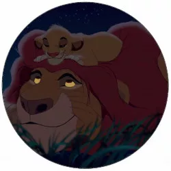 Kajálható papír Oroszlánkirály Simba apjával 19,5 cm