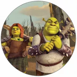 Fogyasztható papír Shrek és Fiona 19,5 cm