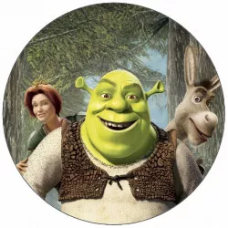 Egyszeri Shrek, Fiona és a mókus 19,5 cm papír ehető papírja