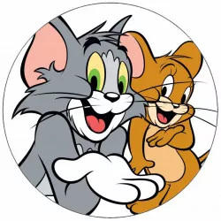 Ehető papír Tom és Jerry fehér alapon 19,5 cm